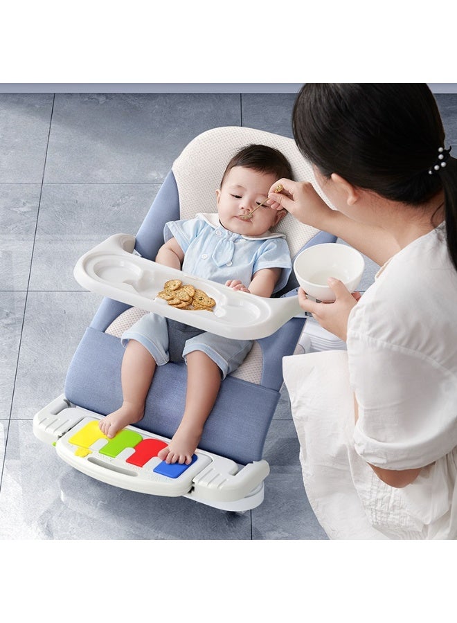 MIXDE Baby Bouncer, 4-in-1 Portable Bouncer Seat with Removable Wheels, 3-Level Adjustable Incline for Infant to Toddler up to 13kg, 0-24 months, with Detachable Piano, Feeding Tray, Play Bar - Image 5